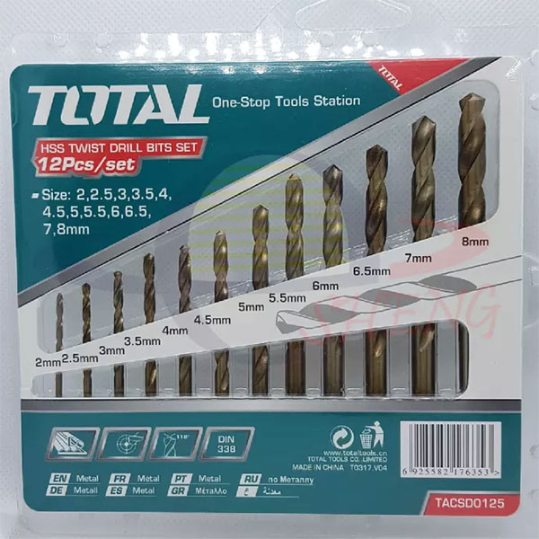 12pcs HSS Twist Drill Bits Set