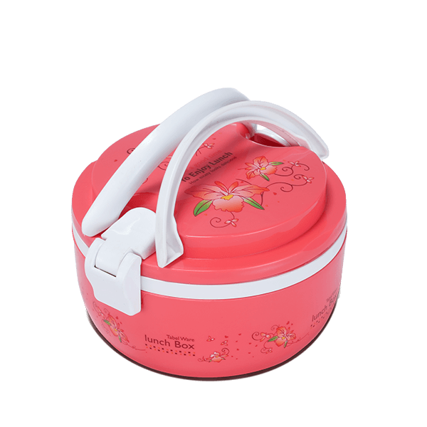 Round Single Tiffin Box -Pink